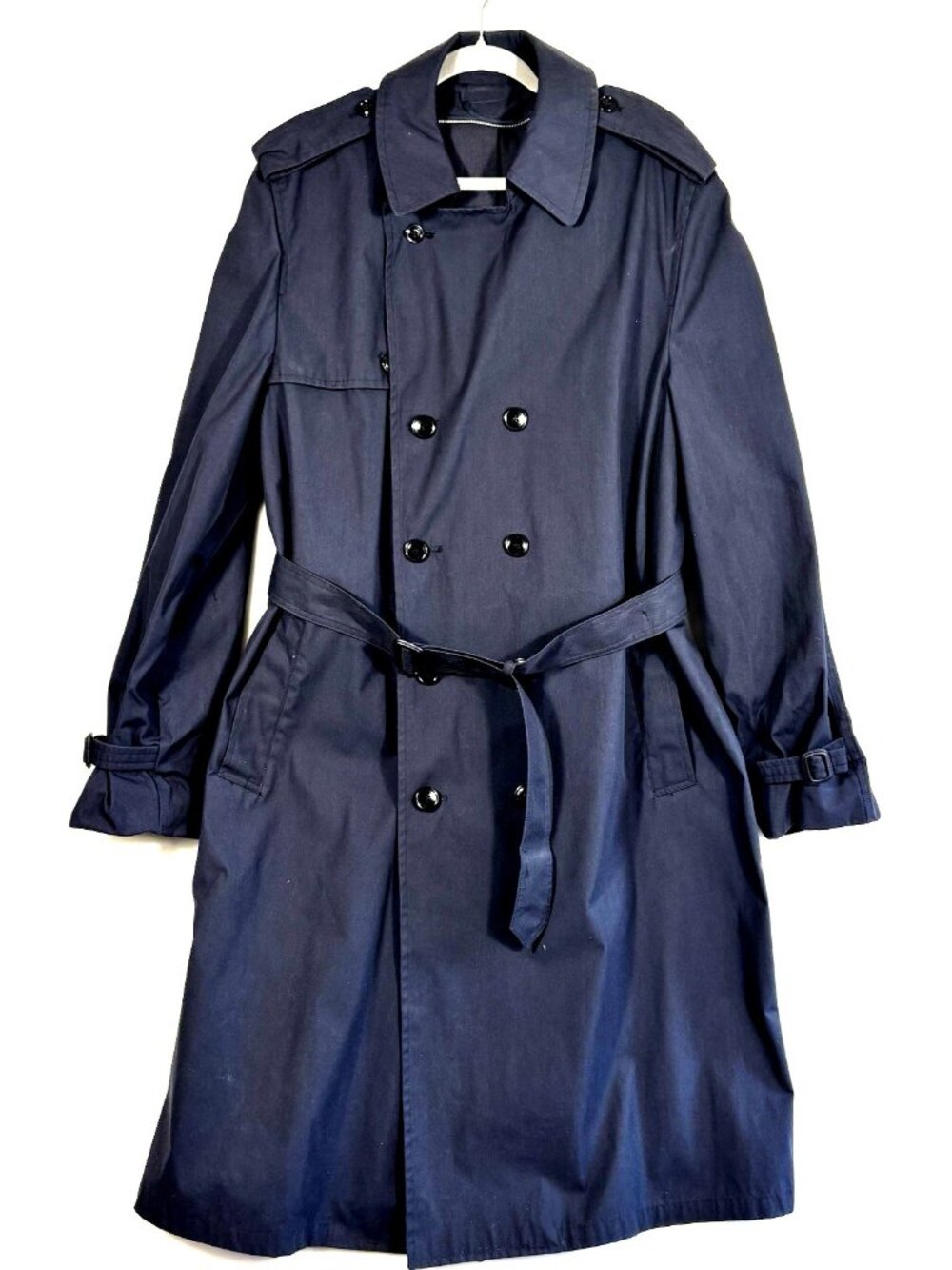 DSCP Collection Army Trench Coat Mens 46 XL Blue All Weather Defender Collection
